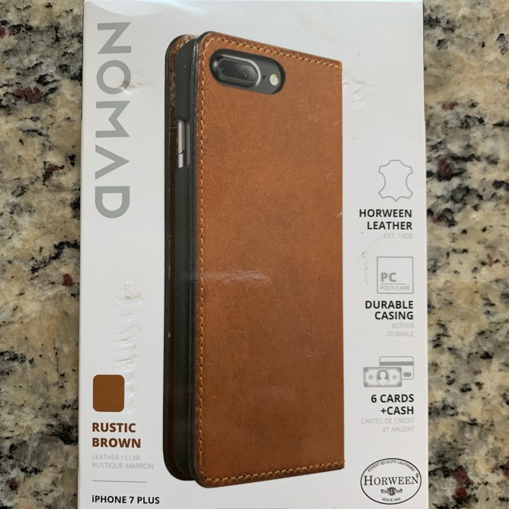 Nomad Leather iPhone 7 Plus Folio Case NEW.